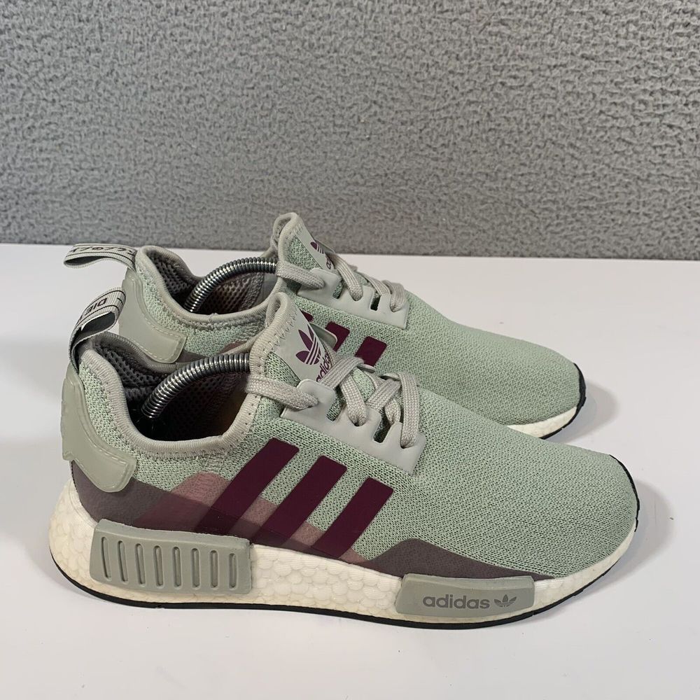 Adidas NMD R1 Training Running Sneaker Shoes Ash Silver Purple Women's Size 7.5